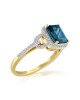 Inel Aur 18k London Blue Topaz, Safire Albe DERUVO 