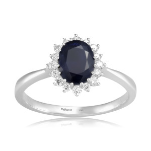Inel Aur 18k Diamante, Safir DERUVO