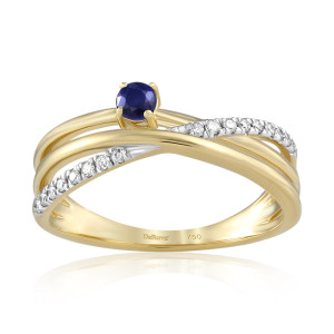 Inel Aur 18k Diamante, Safir DERUVO