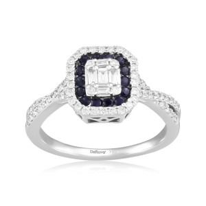 Inel Aur 18k Diamante, Safir DERUVO