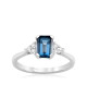 Inel Aur 18k Diamante, London Blue Topaz DERUVO
