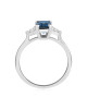 Inel Aur 18k Diamante, London Blue Topaz DERUVO