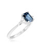 Inel Aur 18k Diamante, London Blue Topaz DERUVO