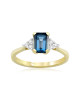 Inel Aur 18k Diamante, London Blue Topaz DERUVO