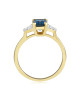 Inel Aur 18k Diamante, London Blue Topaz DERUVO