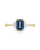 Inel Aur 18k Diamante, London Blue Topaz DERUVO