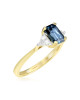 Inel Aur 18k Diamante, London Blue Topaz DERUVO