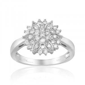 Inel Floare Aur 18k Diamante BLANCO'S
