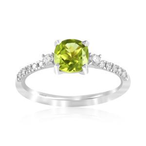 Inel Aur 18k Diamante, Peridot DERUVO