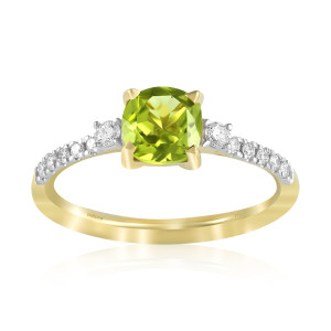 Inel Aur 18k Diamante, Peridot DERUVO