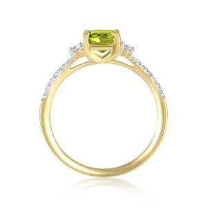 Inel Aur 18k Diamante, Peridot DERUVO