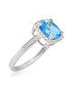 Inel Aur 18k Diamante, Topaz Albastru DERUVO Inel Aur 18k Diamante, Topaz Albastru DERUVO