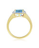Inel Aur 18k Diamante, Topaz Albastru DERUVO Inel Aur 18k Diamante, Topaz Albastru DERUVO