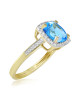 Inel Aur 18k Diamante, Topaz Albastru DERUVO Inel Aur 18k Diamante, Topaz Albastru DERUVO