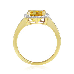 Inel Aur 18k Diamante, Citrin DERUVO