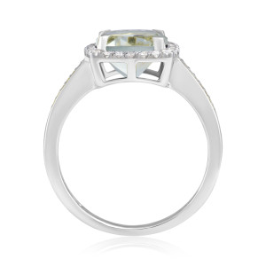 Inel Aur 18k Diamante, Ametist Verde DERUVO