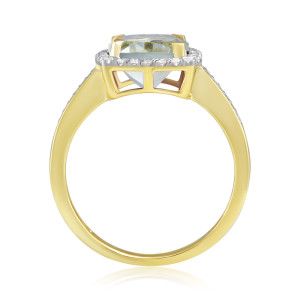 Inel Aur 18k Diamante, Ametist Verde DERUVO