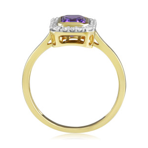 Inel Aur 18k Diamante, Ametist DERUVO