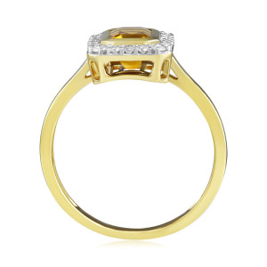 Inel Aur 18k Diamante, Citrin DERUVO