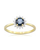 Inel Aur 18k Diamante, London Blue Topaz DERUVO