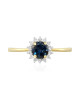 Inel Aur 18k Diamante, London Blue Topaz DERUVO