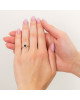 Inel Aur 18k Diamante, London Blue Topaz DERUVO