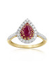 Inel Aur 18k Diamante, Rubine DERUVO