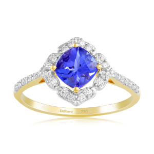 Inel Aur 18k Diamante, Tanzanit DERUVO