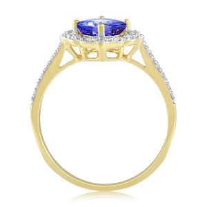 Inel Aur 18k Diamante, Tanzanit DERUVO