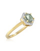 Inel Aur 18k Diamante, Ametist Verde DERUVO