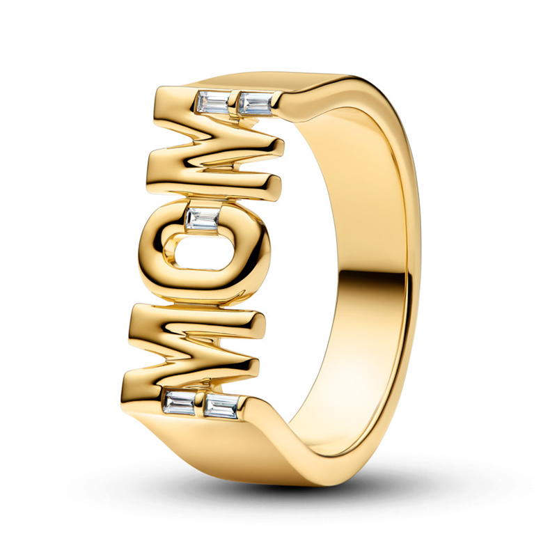 Inel Mama Placare Aur Galben 14k CZ PANDORA