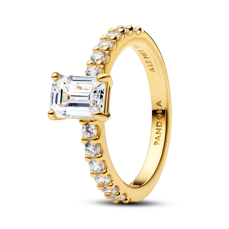 Inel Placare Aur Galben 14k CZ PANDORA