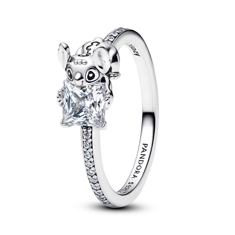 Inel Disney Stitch Argint 925 CZ Email Negru PANDORA Inel Disney Stitch Argint 925 CZ Email Negru PANDORA