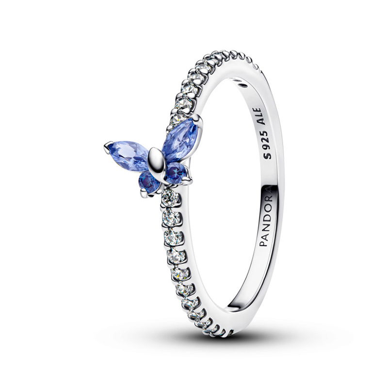 Inel Fluture Argint 925 CZ Cristal Albastru PANDORA