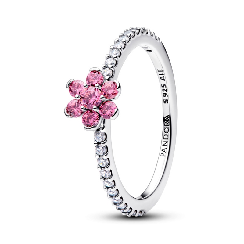 Inel Floare Argint 925 CZ Roz PANDORA