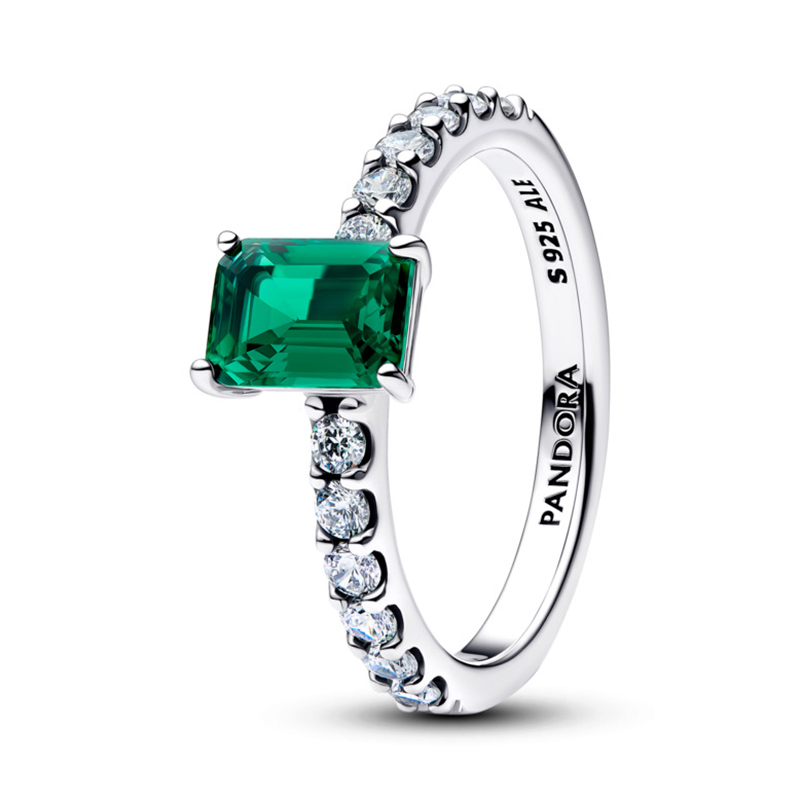 Inel Argint 925 CZ Cristal Verde PANDORA