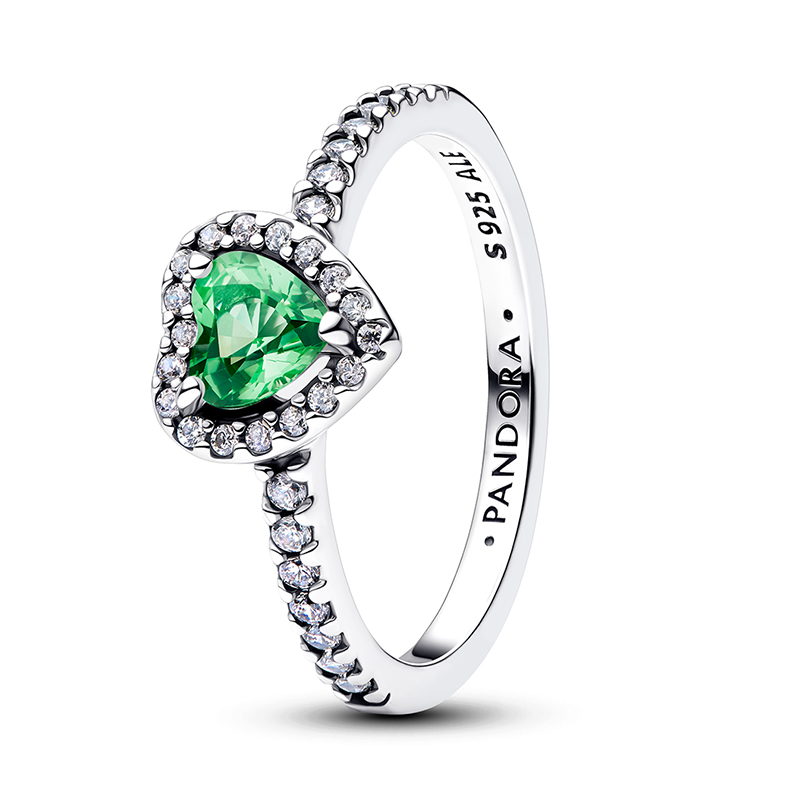 Inel Inima Argint 925 CZ, Cristal Verde Deschis PANDORA