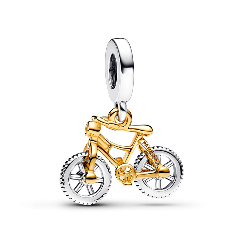 Talisman Pandantiv Bicicleta Placare Aur Galben 14K Argint 925 CZ PANDORA