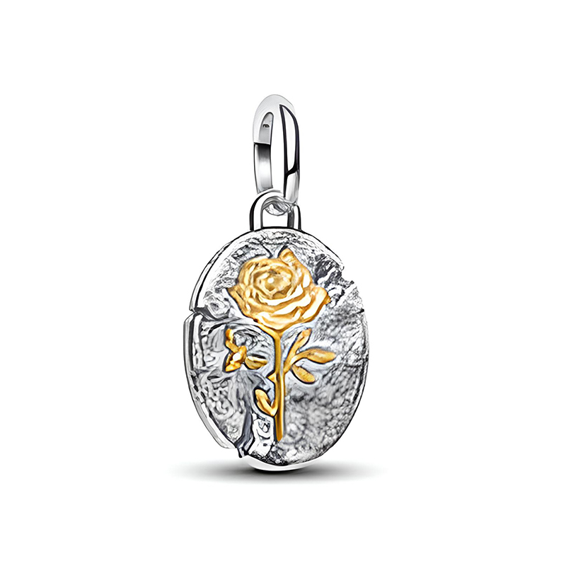 Medalion Trandafir Pandora ME Placare Aur Galben 14K Argint 925 CZ PANDORA