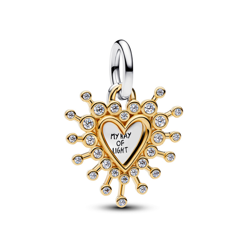 Talisman Inima Placare Aur Galben 14K CZ PANDORA