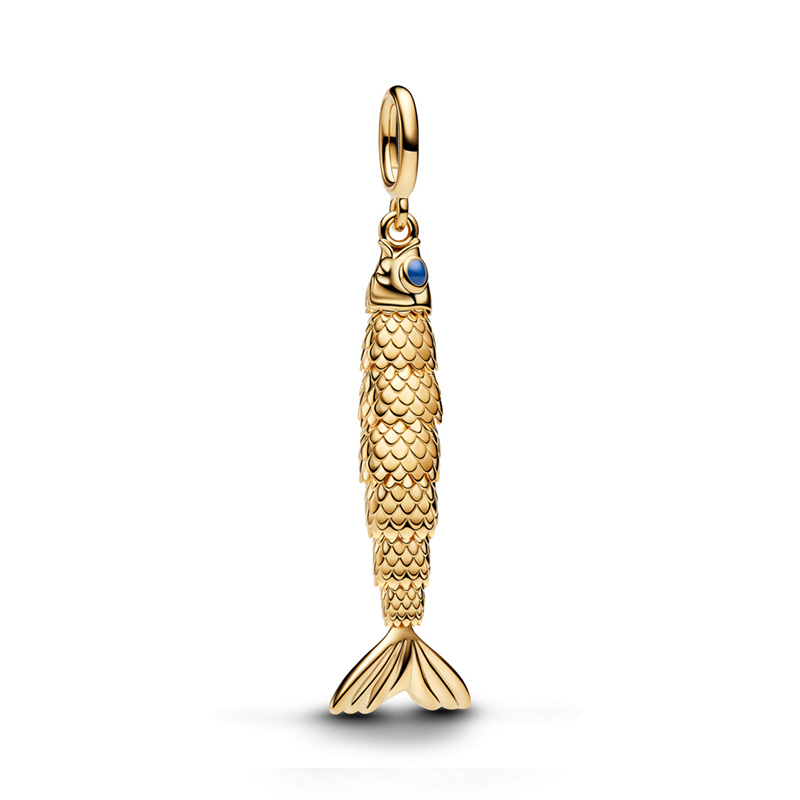 Talisman Peste Placare Aur Galben 14K Email Albastru PANDORA