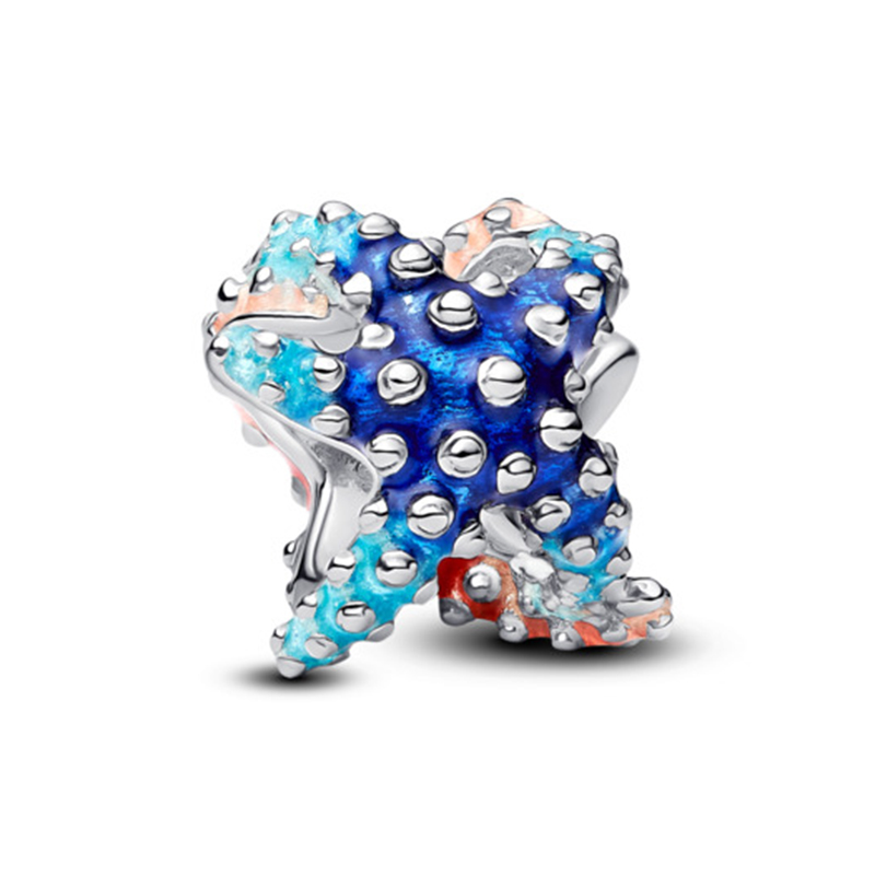 Talisman Stea de Mare Argint 925 Email Albastru si Roz PANDORA