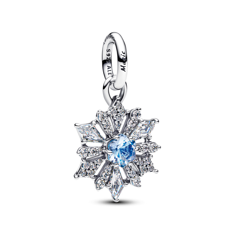 Talisman Disney Frozen Fulg de Nea Argint 925 CZ Cristal Albastru PANDORA