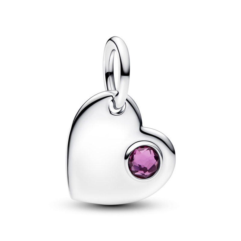 Talisman Inima Gravabila Argint 925 Cristal Mov PANDORA