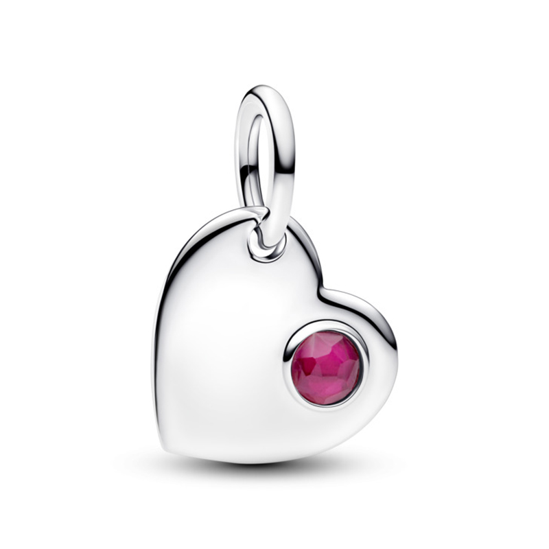 Talisman Inima Gravabila Argint 925 Cristal Rosu PANDORA