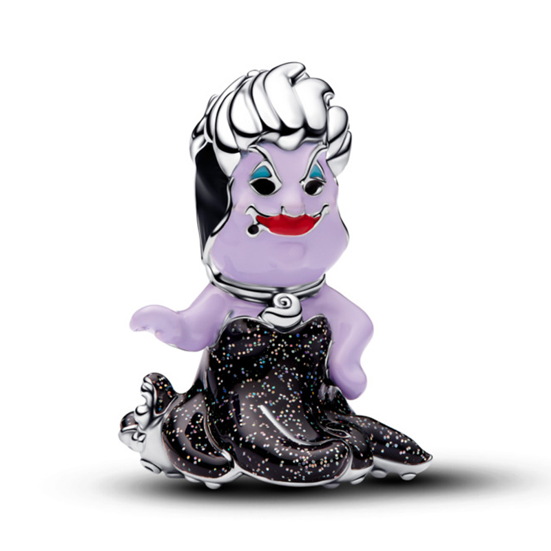 Talisman Disney Ursula Argint 925 Email Negru, Violet, Rosu si Albastru PANDORA