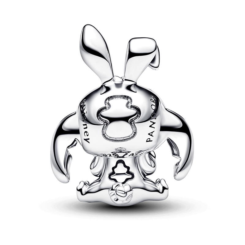 Talisman Disney Stitch Argint 925 Cuart Portocaliu, Email Negru si Verde PANDORA