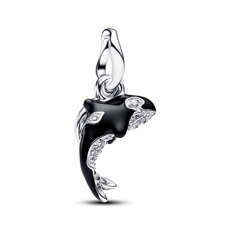 Talisman Orca Argint 925 CZ Email Negru PANDORA