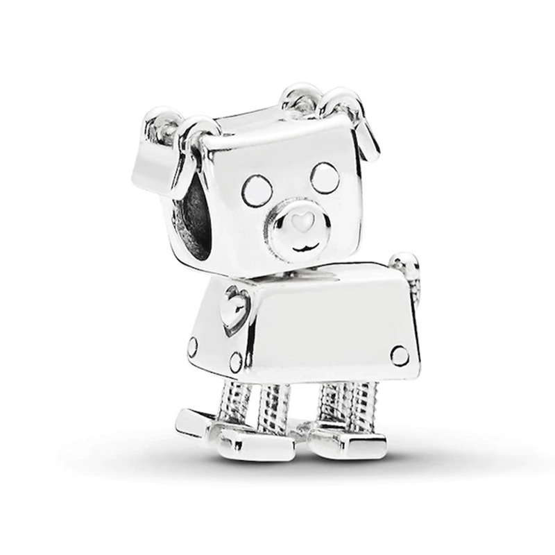 Talisman Caine Robot Argint 925 Email Alb PANDORA