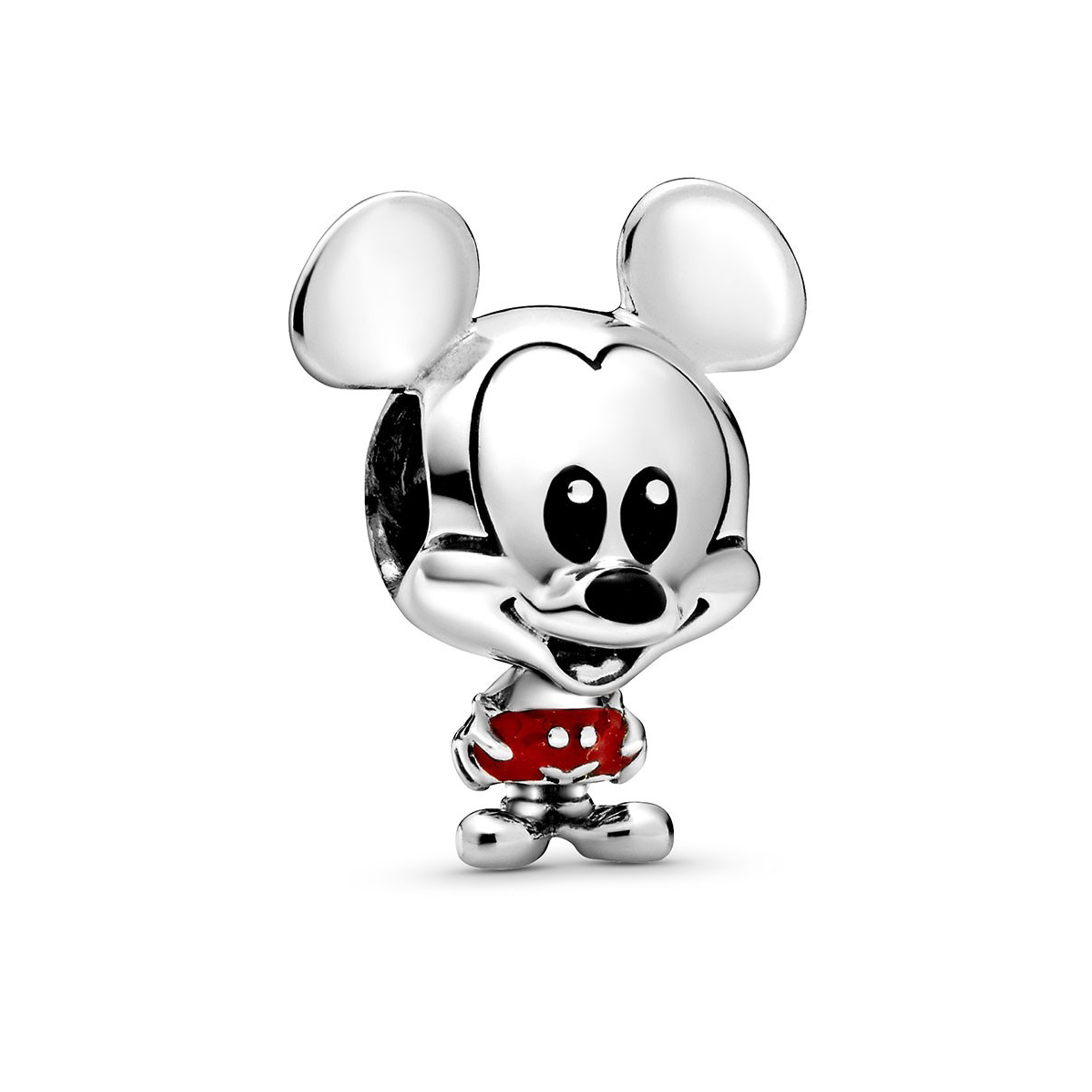 Talisman Disney Mickey Argint 925 Email Negru si Rosu PANDORA 